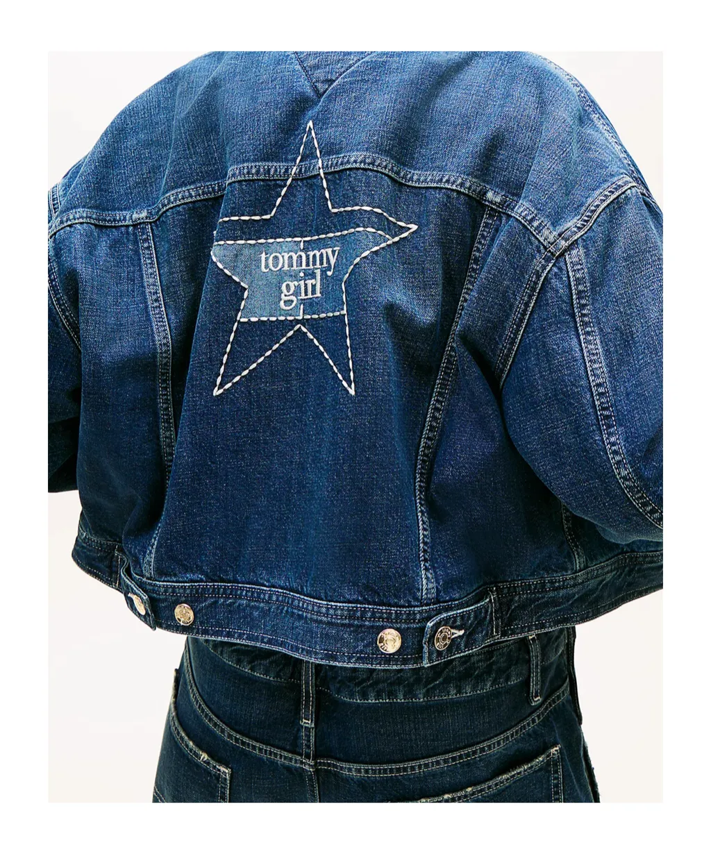 Padded Denim Oversized Trucker Jacket