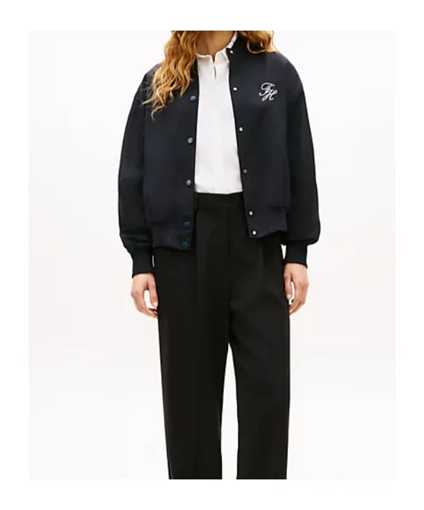 Timeless Wool Blend Relaxed Bomber Jacket