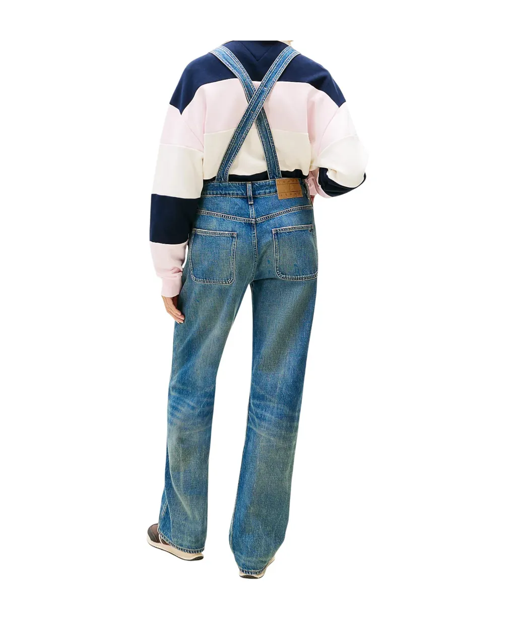 Mia Relaxed Faded Denim Dungarees
