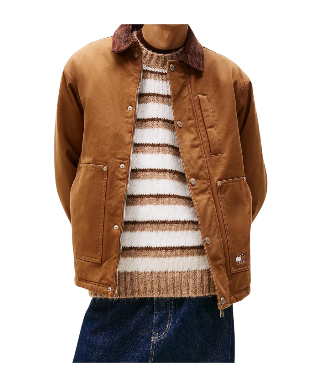 Teddy Lined Corduroy Collar Chore Jacket