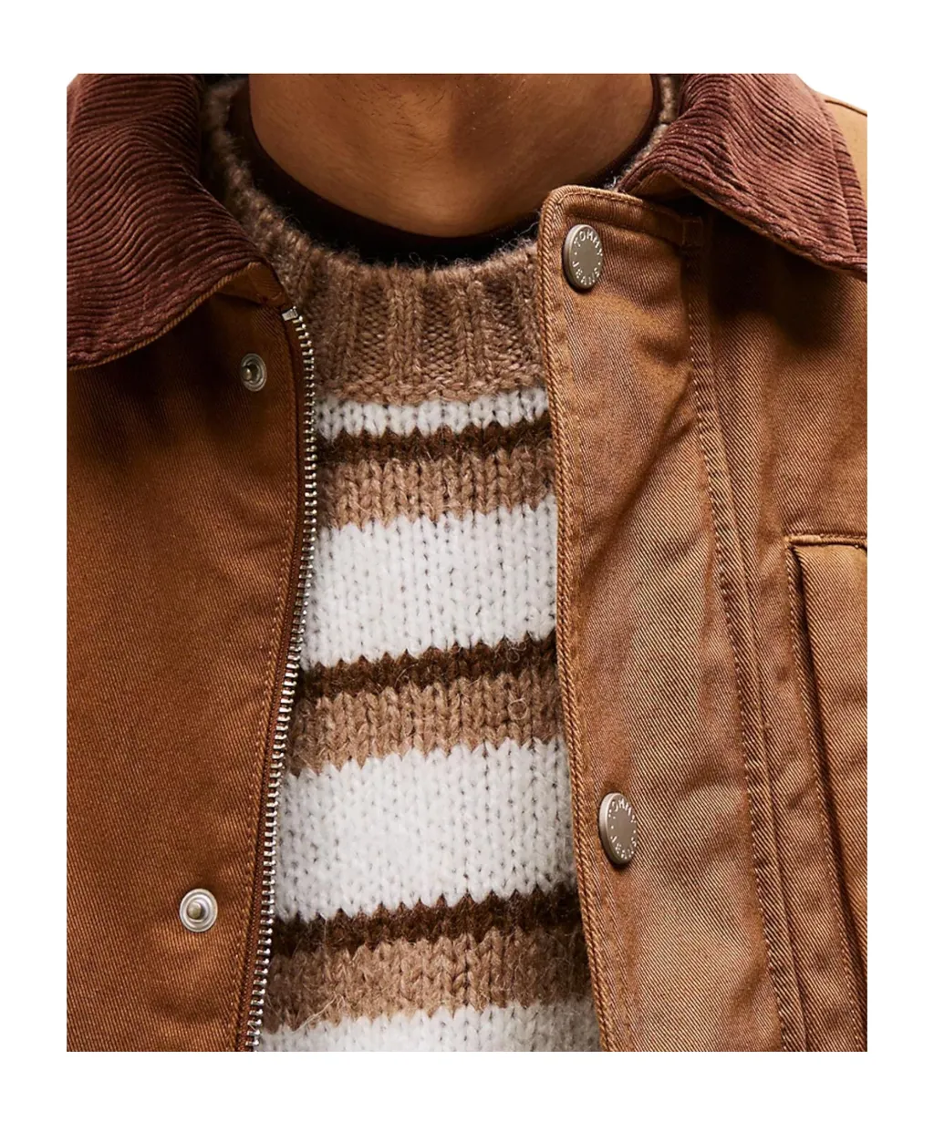Teddy Lined Corduroy Collar Chore Jacket