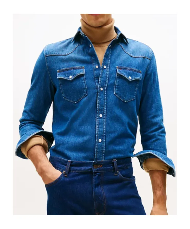 Denim Flap-Pocket Shirt