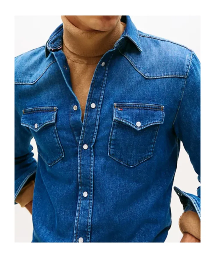 Denim Flap-Pocket Shirt