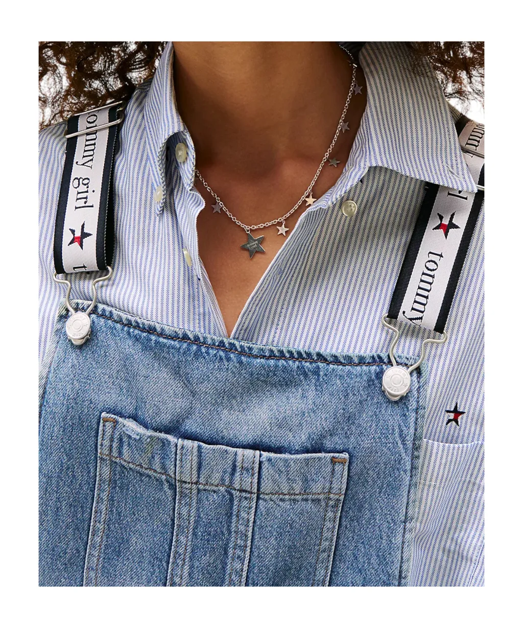 Mini Denim Dungaree Dress