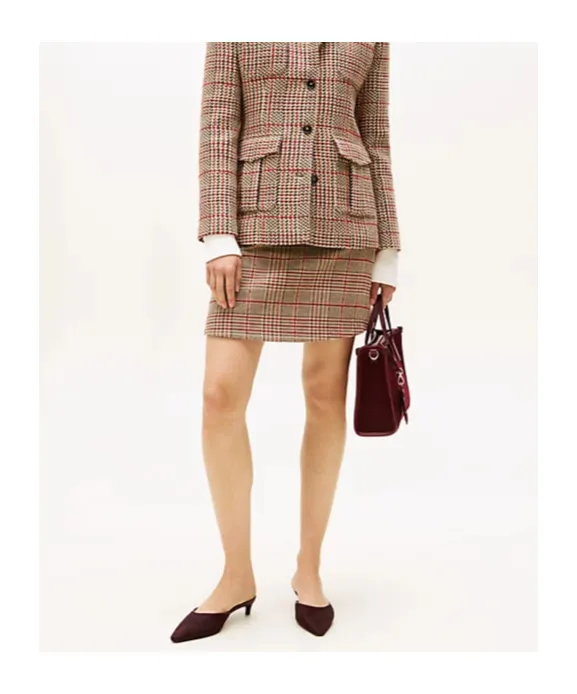 Check Tweed Mini Skirt