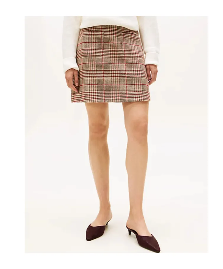 Check Tweed Mini Skirt