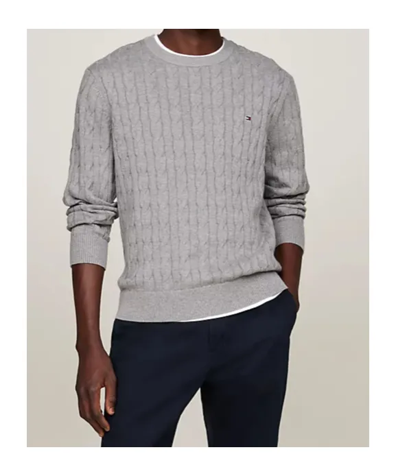 Cable-Knit Crew-Neck Sweater