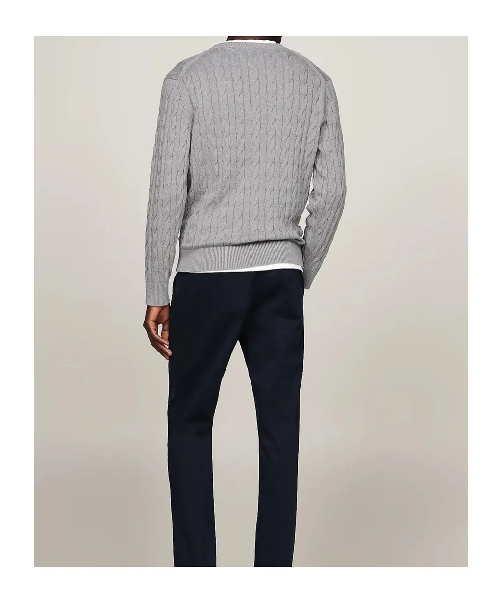 Cable-Knit Crew-Neck Sweater