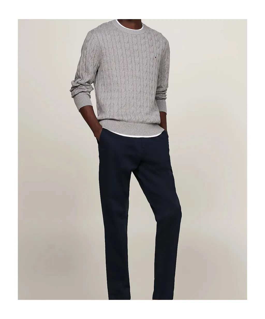 Cable-Knit Crew-Neck Sweater