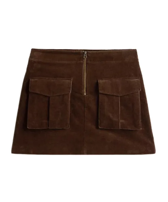 Cargo Pocket Corduroy Mini Skirt