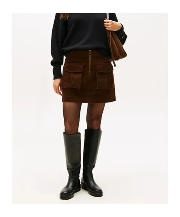 Cargo Pocket Corduroy Mini Skirt