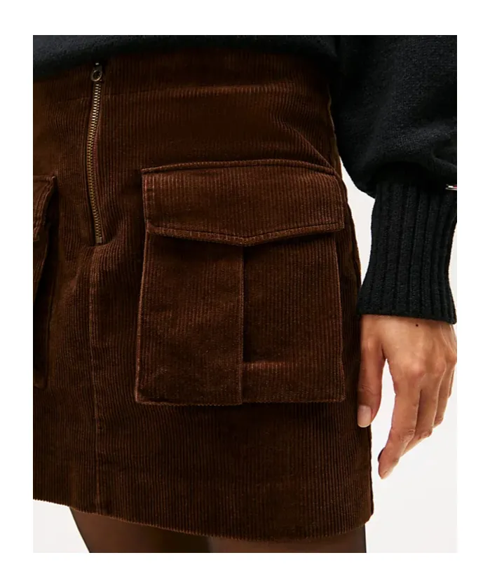 Cargo Pocket Corduroy Mini Skirt