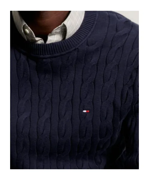 Cable-Knit Crew-Neck Sweater