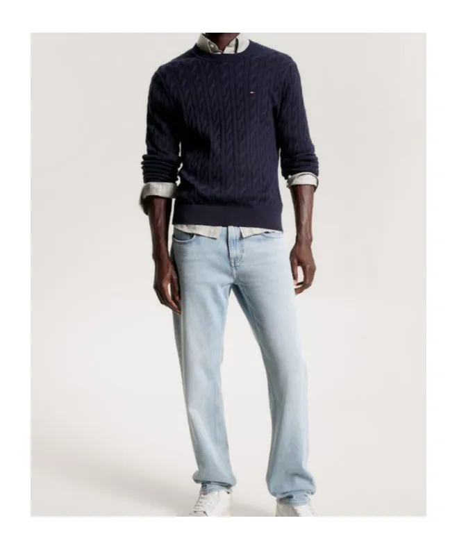 Cable-Knit Crew-Neck Sweater