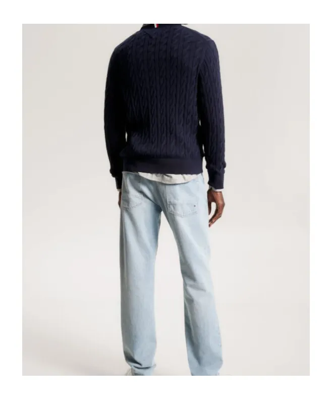 Cable-Knit Crew-Neck Sweater