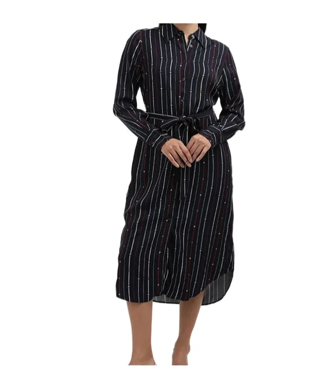 Lapel Long Sleeve Dress