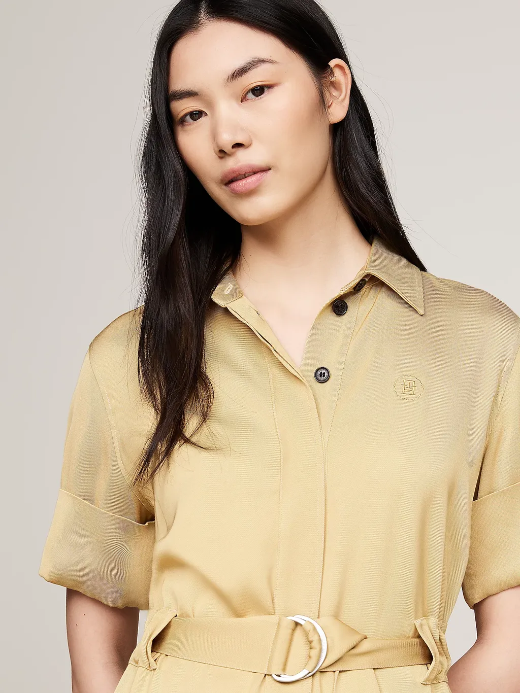 Half-Open Collar Dress