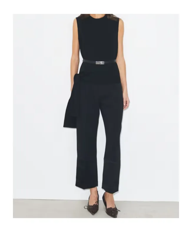 Cropped Crepe Pant