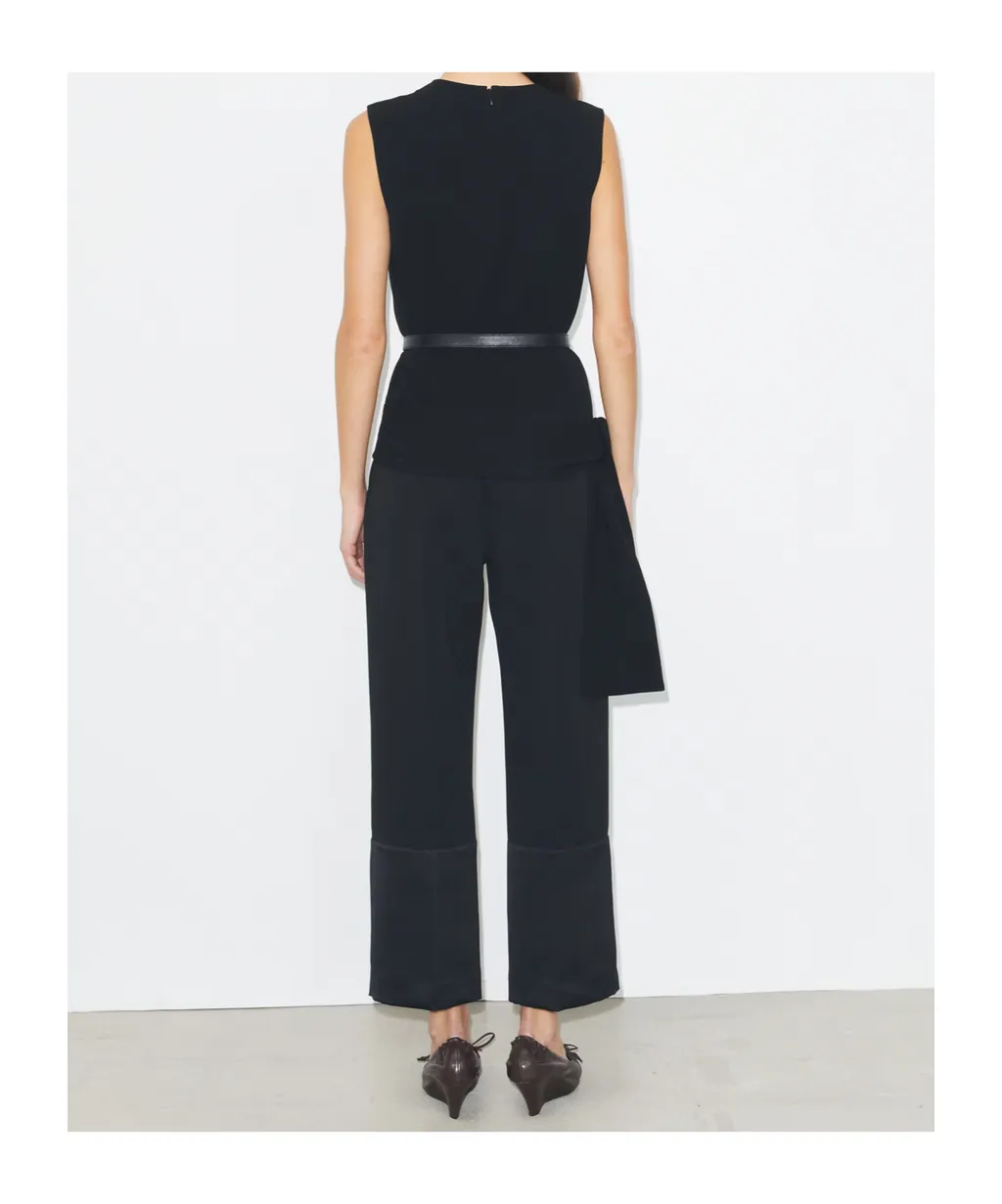 Cropped Crepe Pant