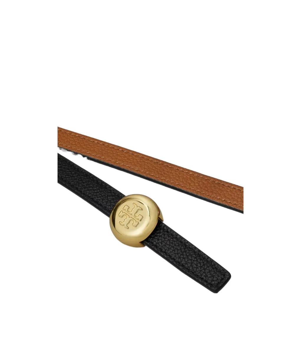 Medallion Double T-Motif Leather Belt