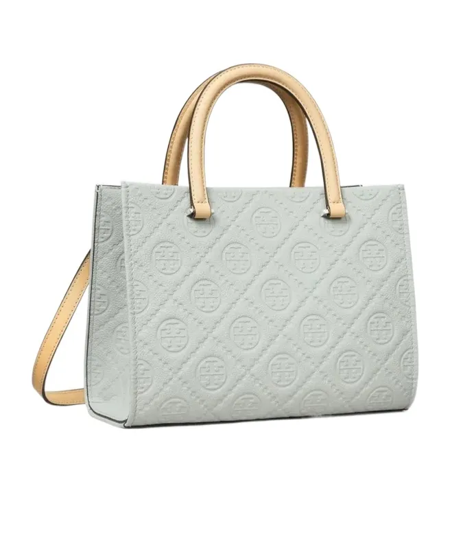 T Monogram Pebble Top-Handle Tote