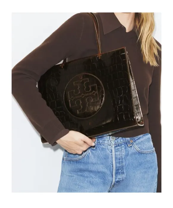 Ella Croc-Embossed Tote