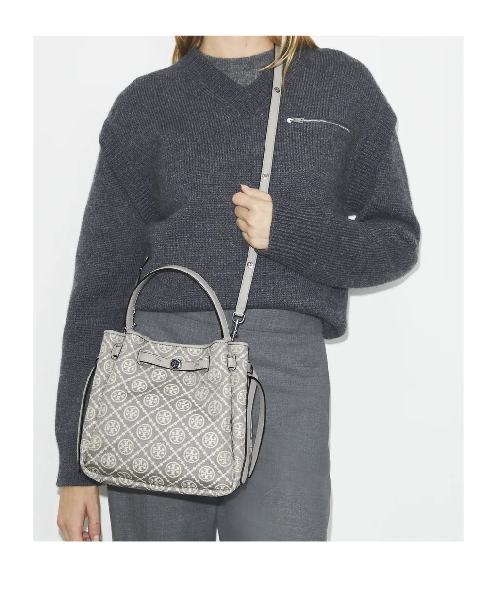 Romy T Monogram Bucket Bag