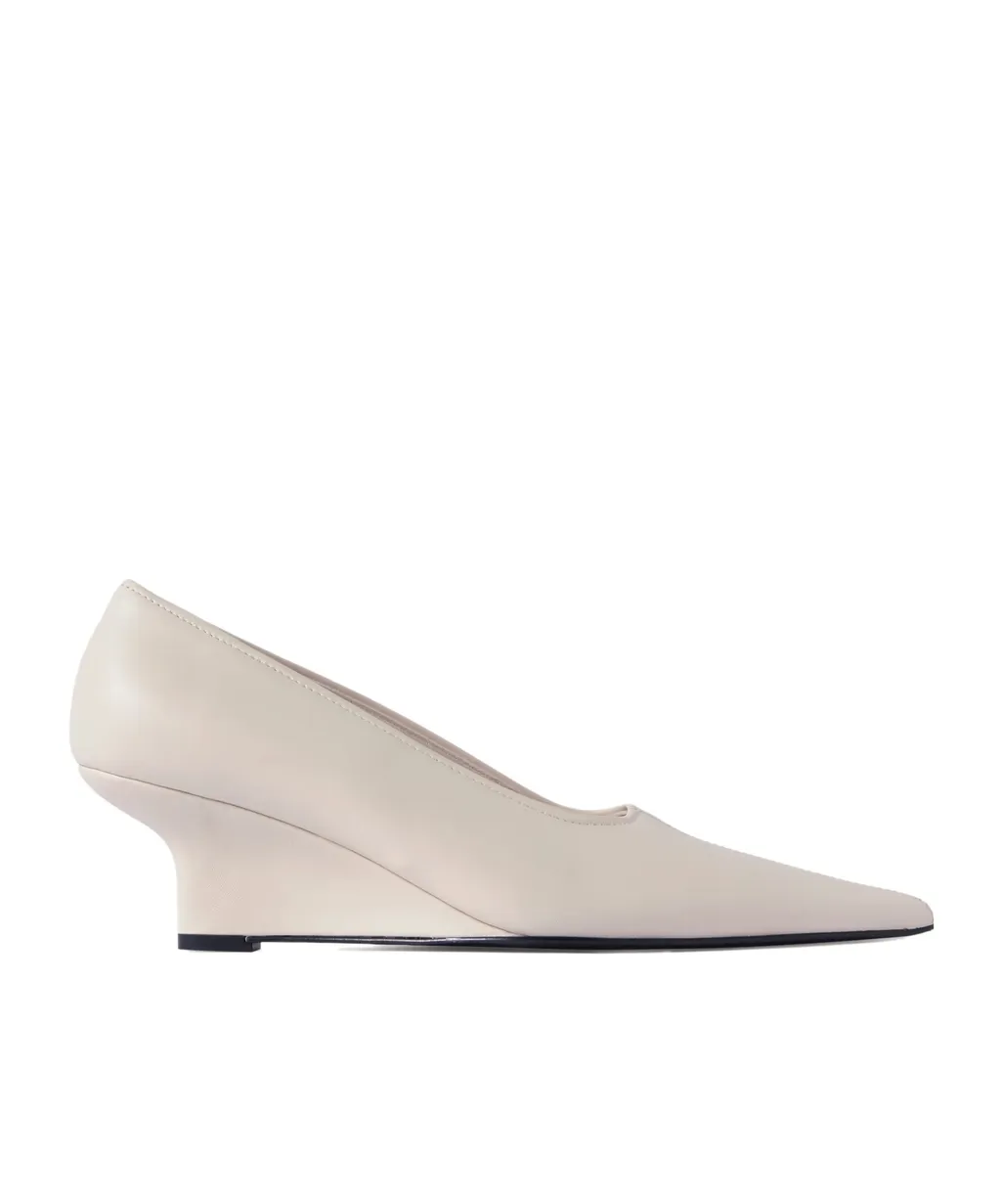 55Mm Sharp Nappa Wedge Pumps