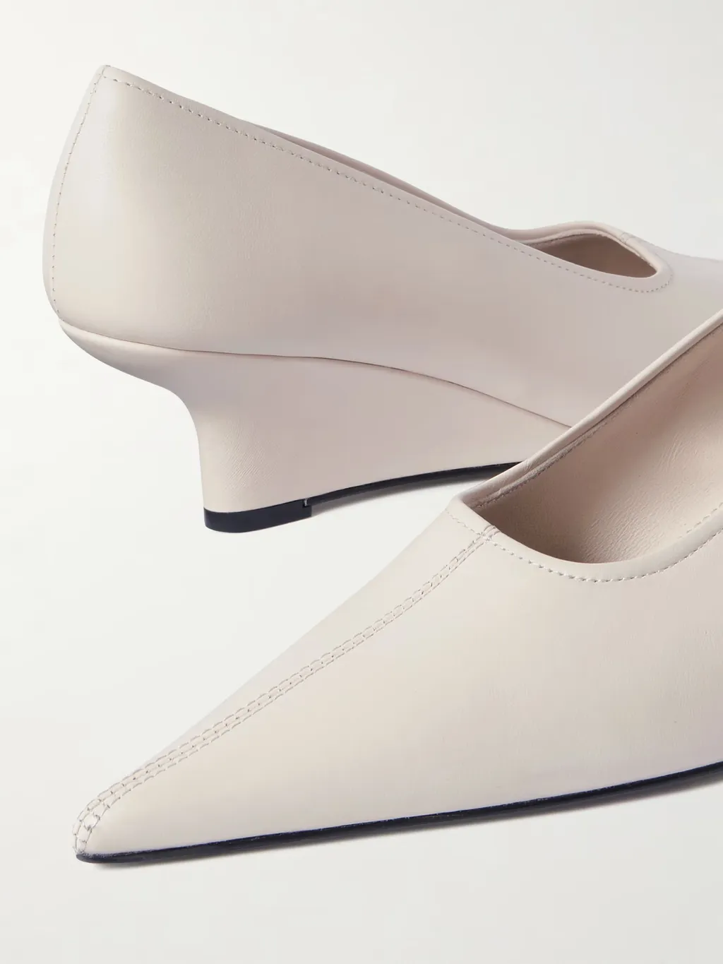 55Mm Sharp Nappa Wedge Pumps