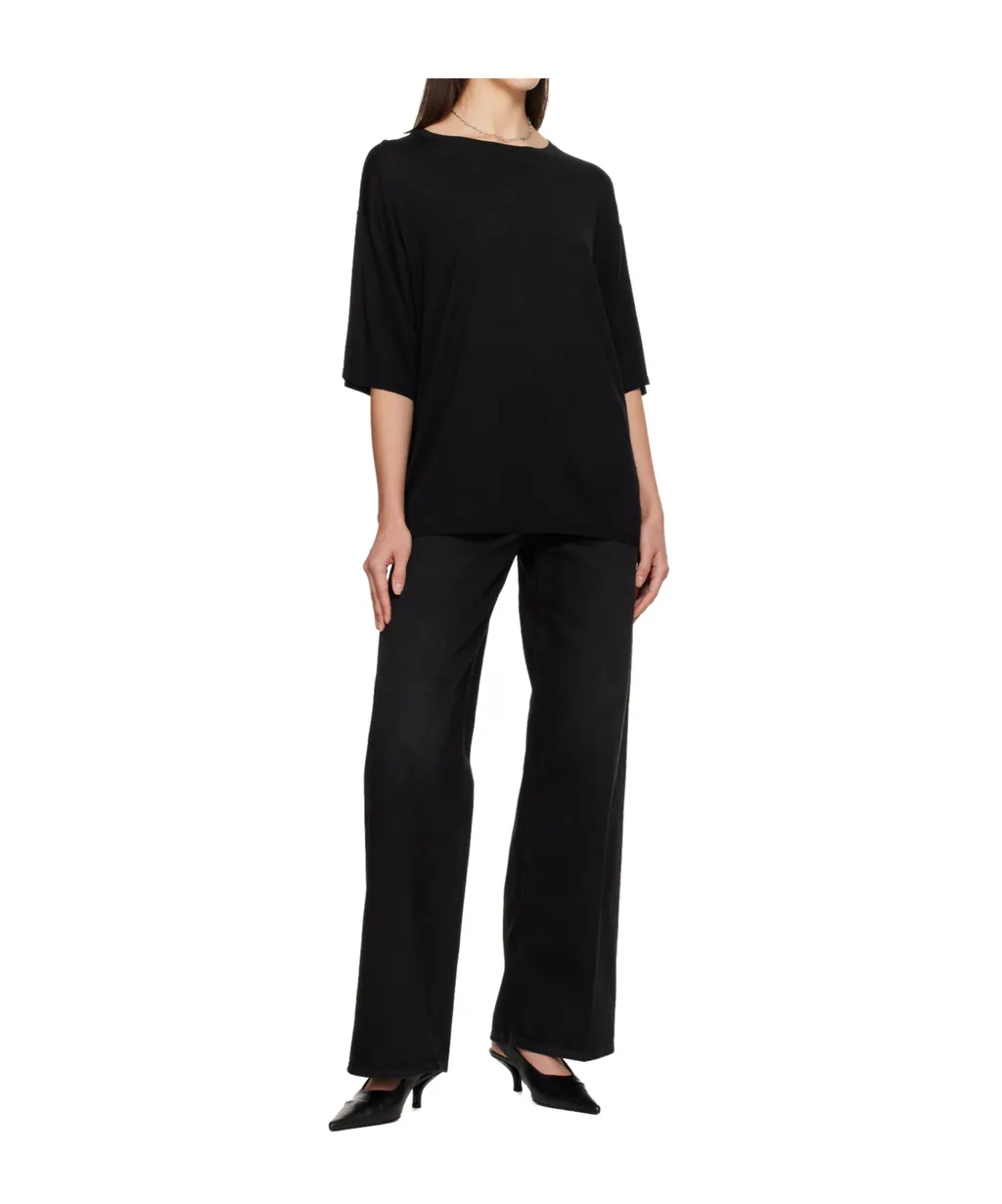 Non-Stretch Organic Cotton Wide-Leg Jeans