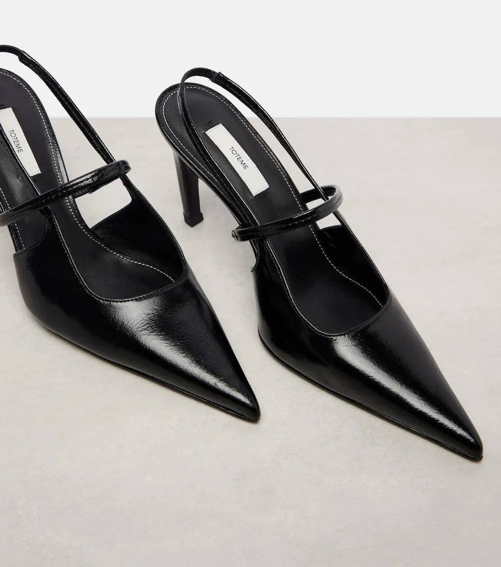 Leather Slingback Pumps
