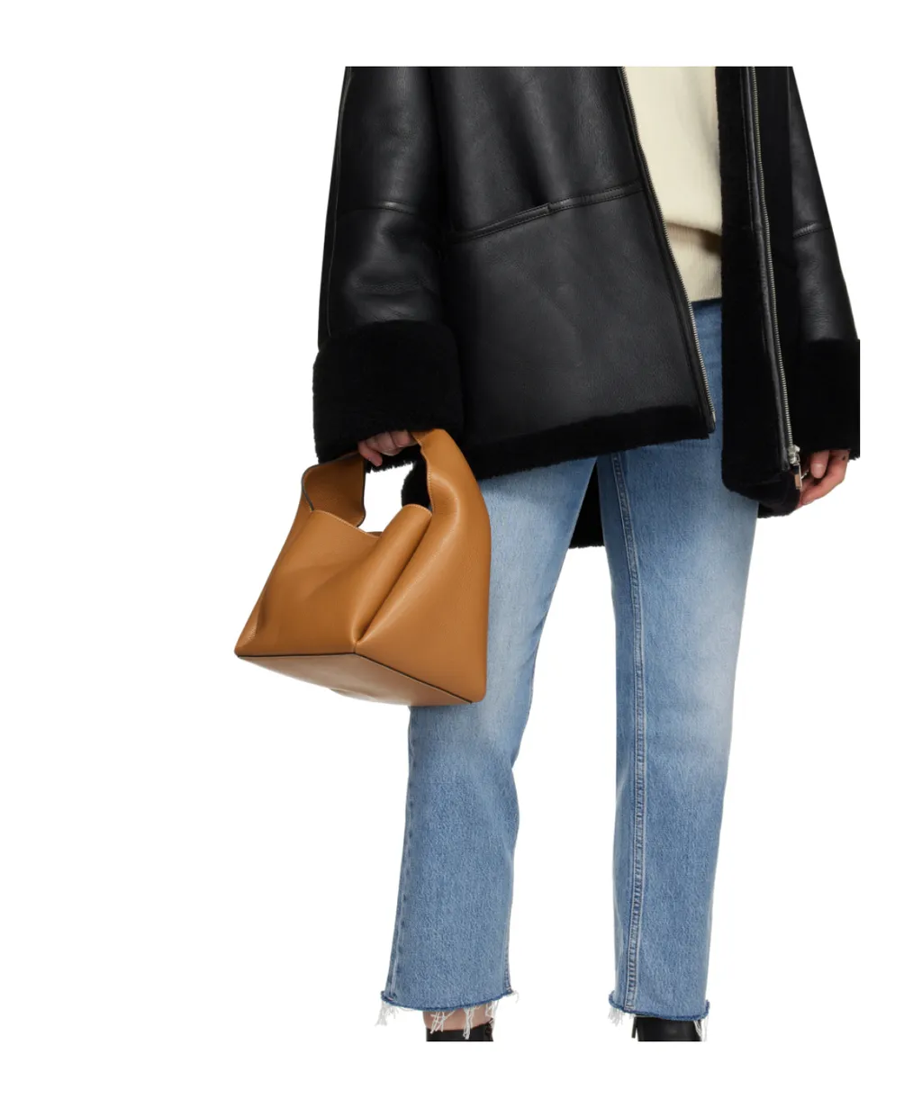 Logo Printed Single-Compartment Top Handle Bag
