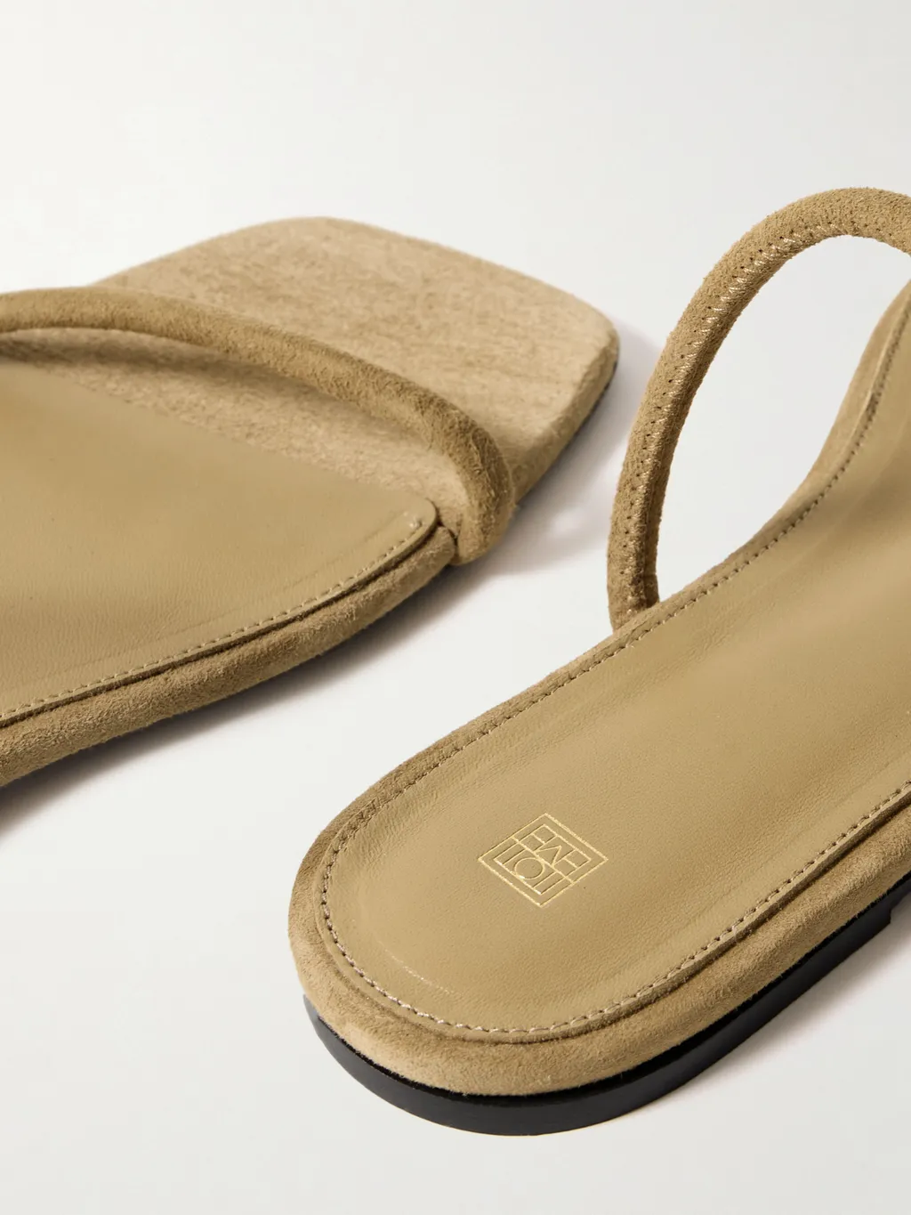 Open-Toed Square-Toed Flat Sandals