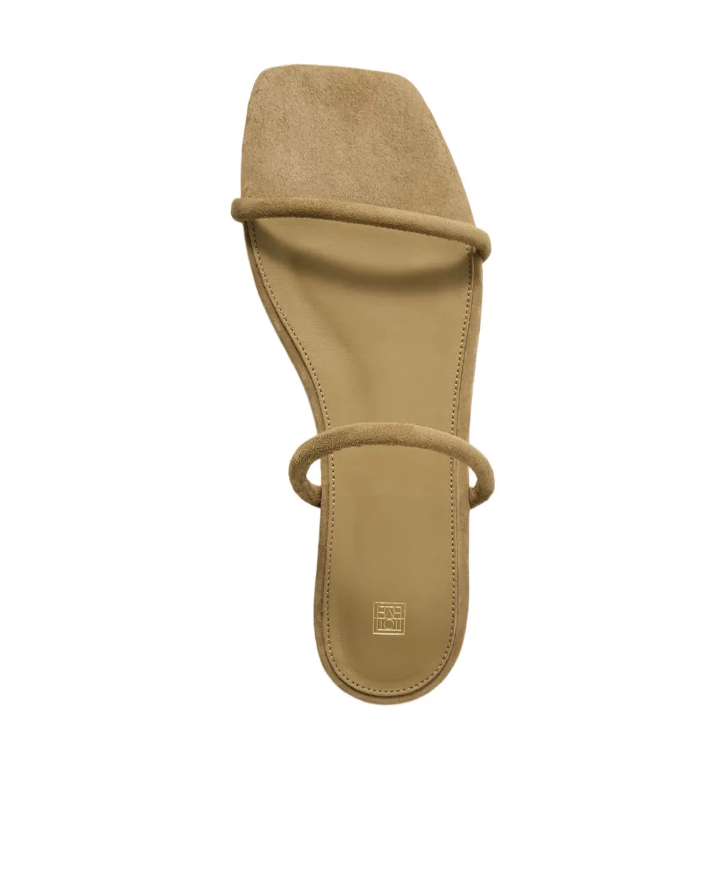Open-Toed Square-Toed Flat Sandals