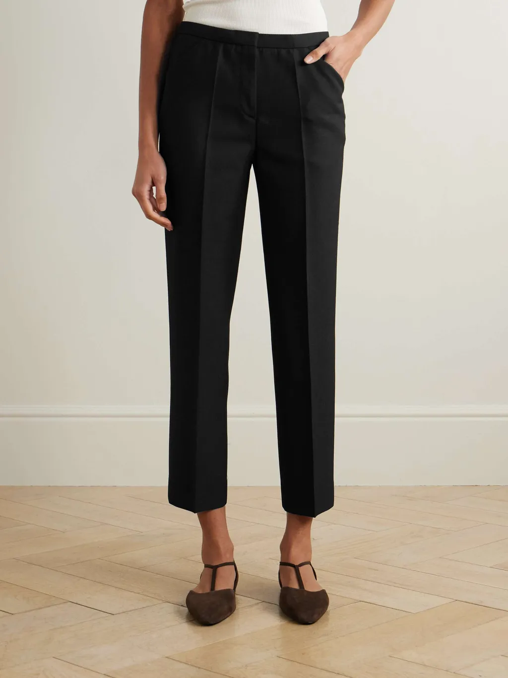 Cropped Straight-Leg Trousers