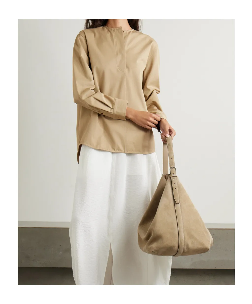 Collarless Cotton Shirt