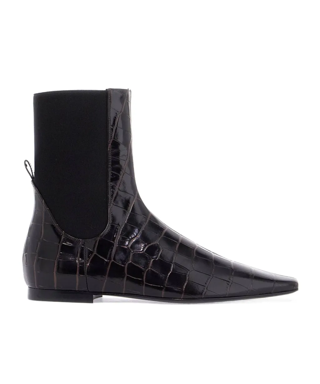 Imitation Alligator Ankle Boots