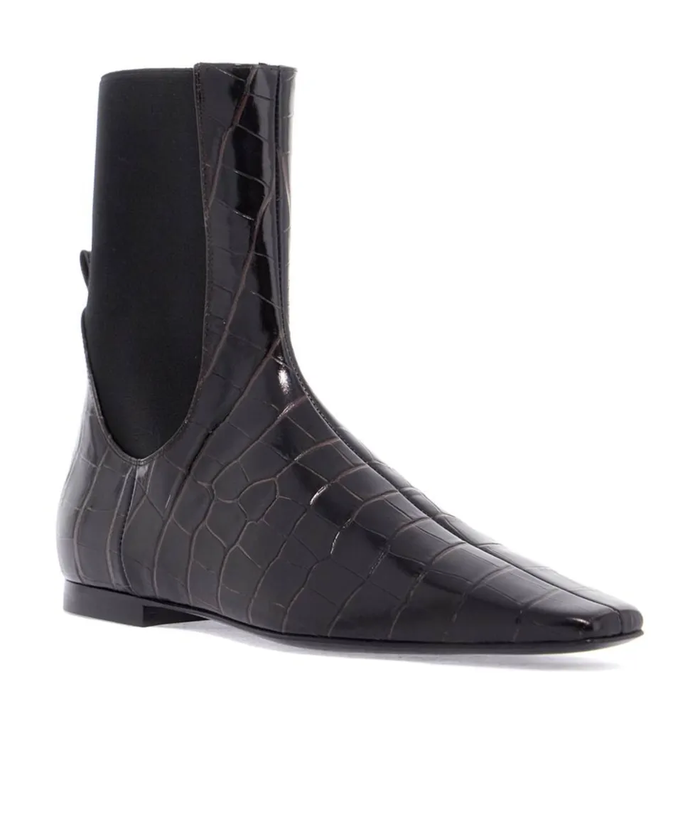 Imitation Alligator Ankle Boots