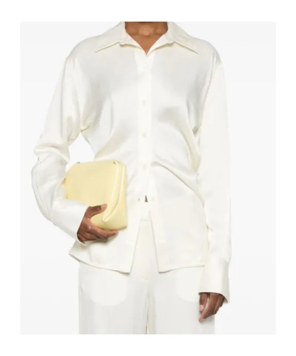 Slouch-Waist Satin Shirt