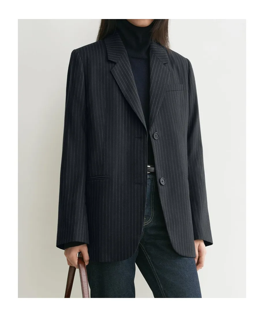 Tailored Pinstriped Blazer