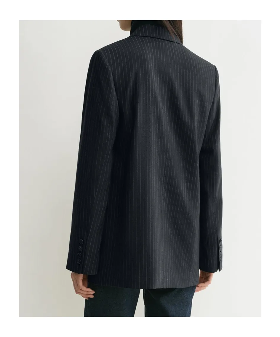 Tailored Pinstriped Blazer