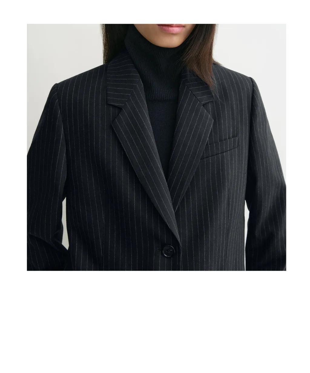 Tailored Pinstriped Blazer