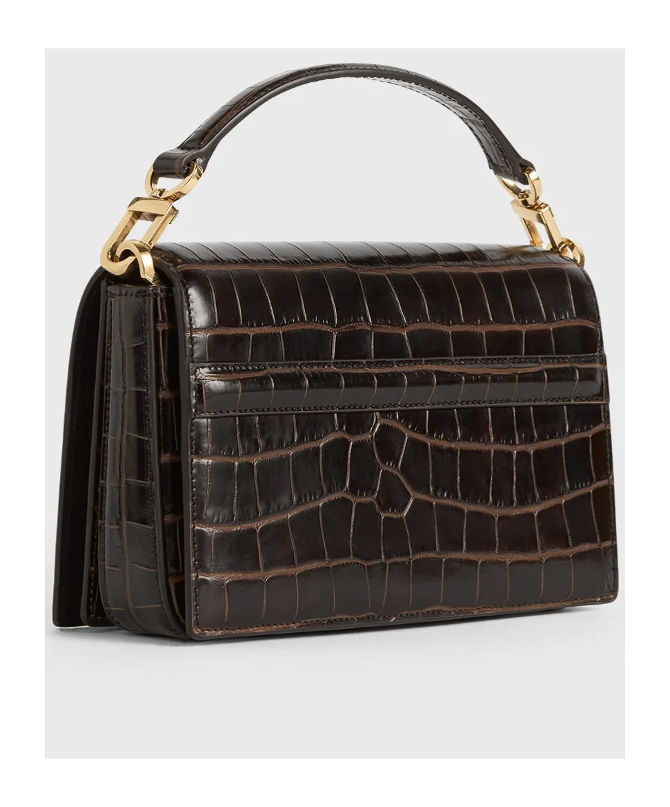 T-Flap Embossed Crossbody Bag