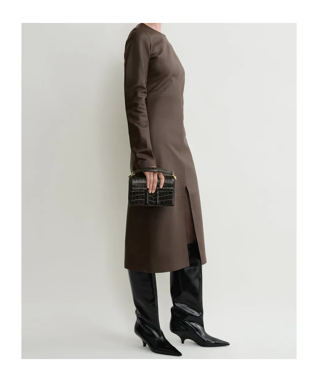 T-Flap Embossed Crossbody Bag