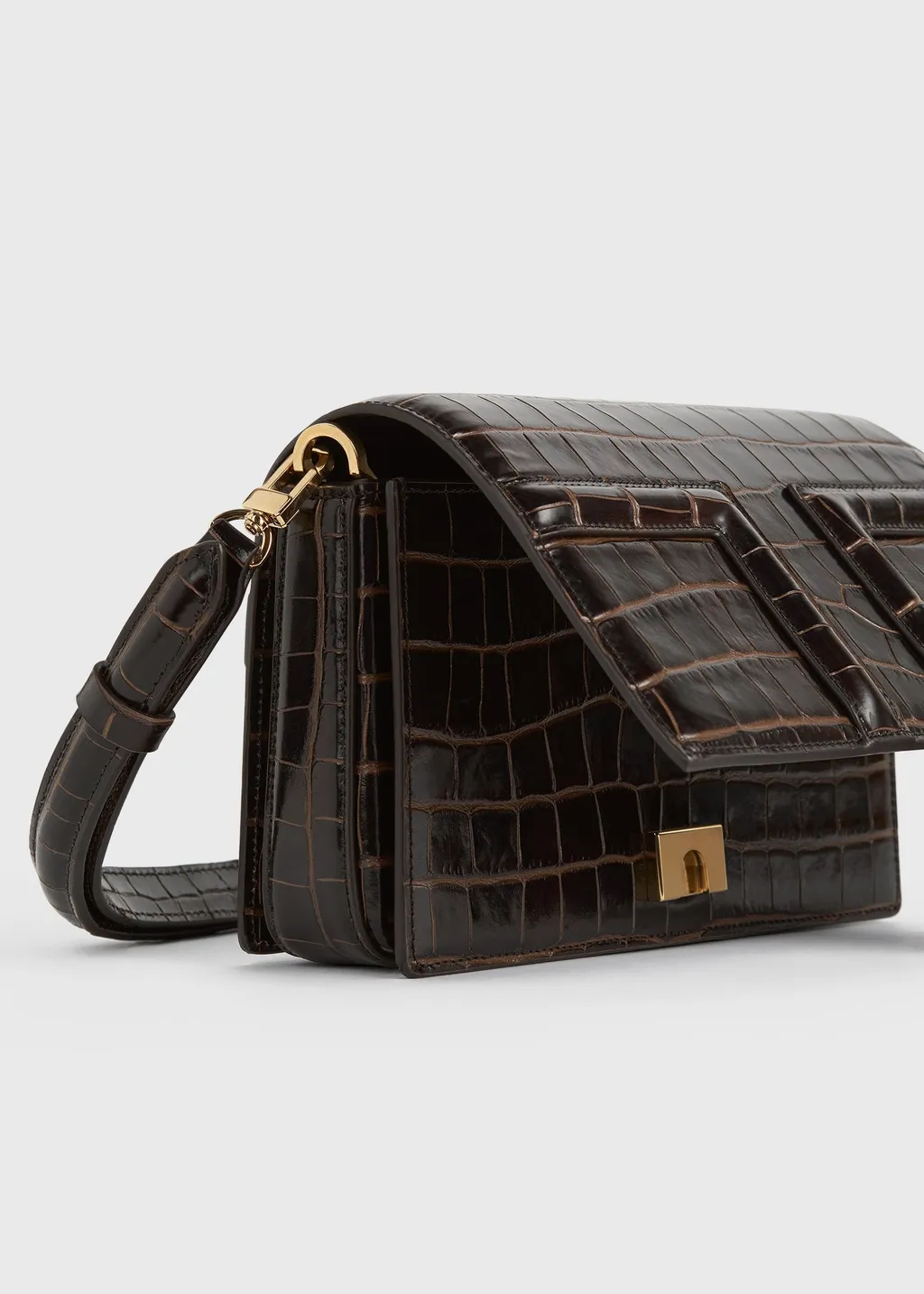 T-Flap Embossed Crossbody Bag