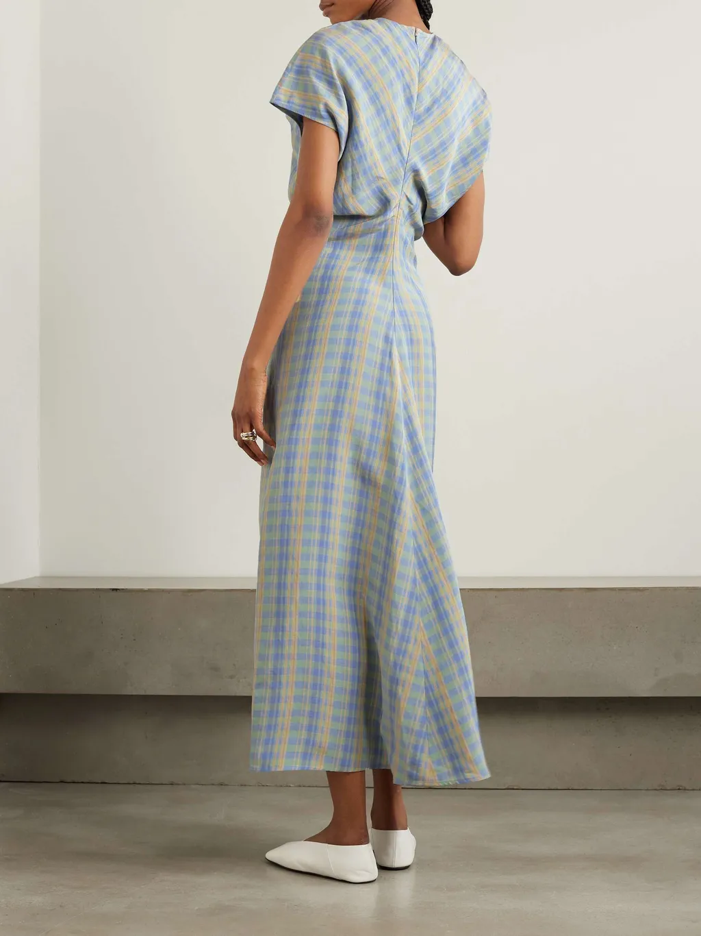 Pleated Checked Dress