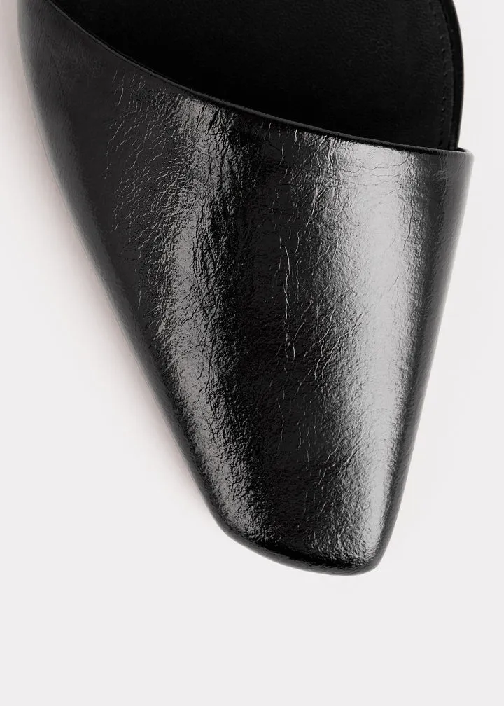 The Asymmetric D'orsay Leather Ballerina Shoes