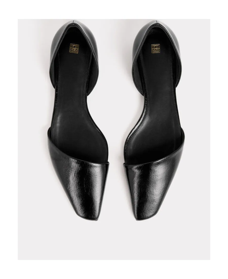 The Asymmetric D'orsay Leather Ballerina Shoes