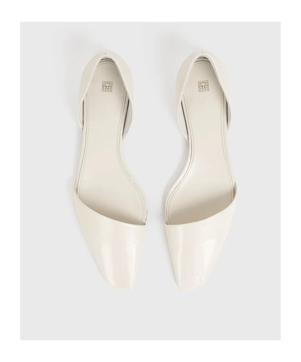 The Asymmetric D'orsay Leather Ballerina Shoes