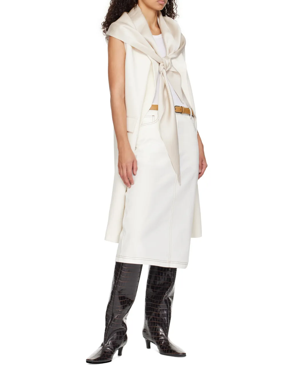 Embossed Knee-High Boots